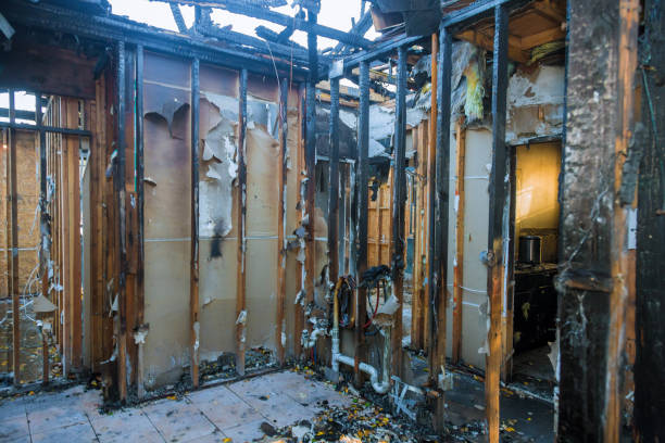 Professional Emergency Fire Damage Restoration technician working in Waite Park, MN